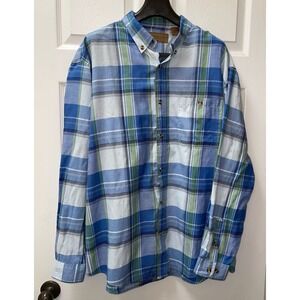 Clearwater Outfitters Mens 2XL Cotton/Poly Blend Plaid Button‎ Down LS Shirt